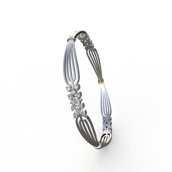 Avarta Jewellery Sterling Silver Bangle In Wire Design - Image 3