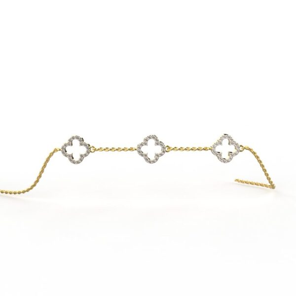 Avarta Jewellery 18k Gold Flower Bracelet for Girls & Women