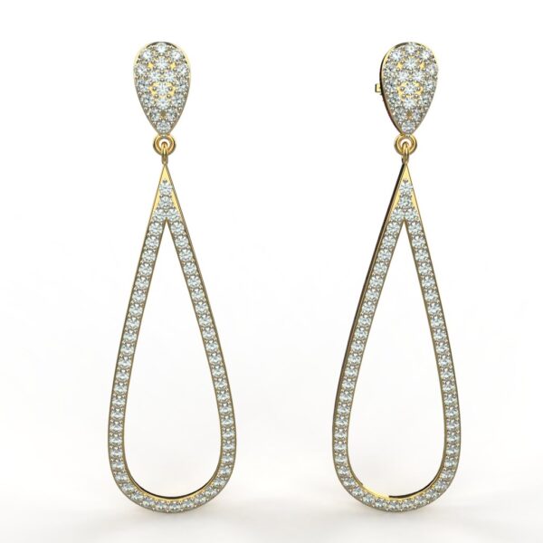 Avarta Jewellery 14k Enchantic Moissanite Diamond Dangler Earrings - Image 3