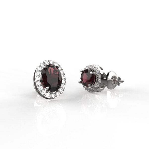 Avarta Jewellery 92.5 Sterling Silver Certified 1.25 Carat Each Natural Ruby Stud Earrings With 5A Grade American Diamonds For Girls & Women