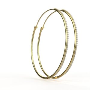 Avarta Jewellery 18k Gold & Certified Diamond Long Hoop Earrings For Girls & Women