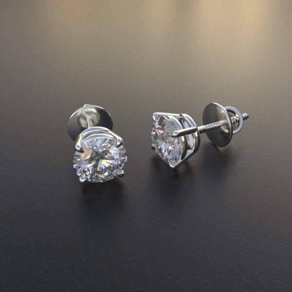 Avarta Jewellery White Gold 1 Carat Solitaire Earrings - Image 3