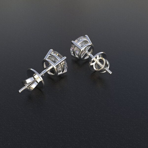 Avarta Jewellery White Gold 1 Carat Solitaire Earrings - Image 4