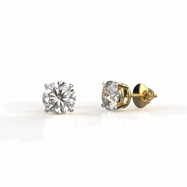 Avarta Sterling Silver 50 Cents Solitaire Stud Earrings