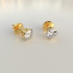 Avarta 18k Gold 50 Cents Each Lab Grown Diamond Solitaire Stud Earrings