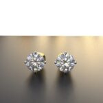 Avarta 18k Gold Lab Grown 1 Carat Each Solitaire Stud Earrings