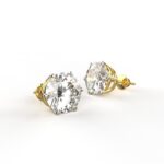 Avarta 18k Gold 2.50 Carat Each Lab Grown Diamond Solitaire Studs Earrings