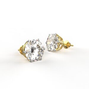 Avarta 18k Gold 2.50 Carat Each Lab Grown Diamond Solitaire Studs Earrings