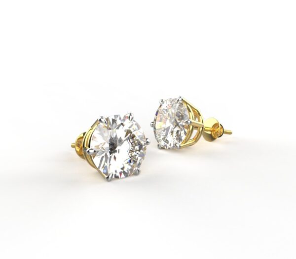 Avarta 18k Gold 3 Carat Moissanite Studs Earrings