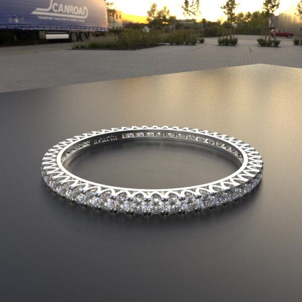 Avarta Jewellery 92.5 Sterling Silver Bangle With 25 Cents Each 5A Grade American Diamonds - Single Pcs - Image 3
