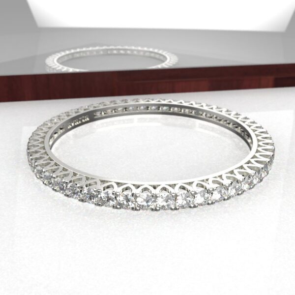Avarta Jewellery 92.5 Sterling Silver Bangle With 25 Cents Each 5A Grade American Diamonds - Single Pcs - Image 4