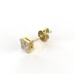 Avarta Jewellery 18K Gold 0.50 Carat Princess Cut Unisex Solitaire Studs - Single Pcs
