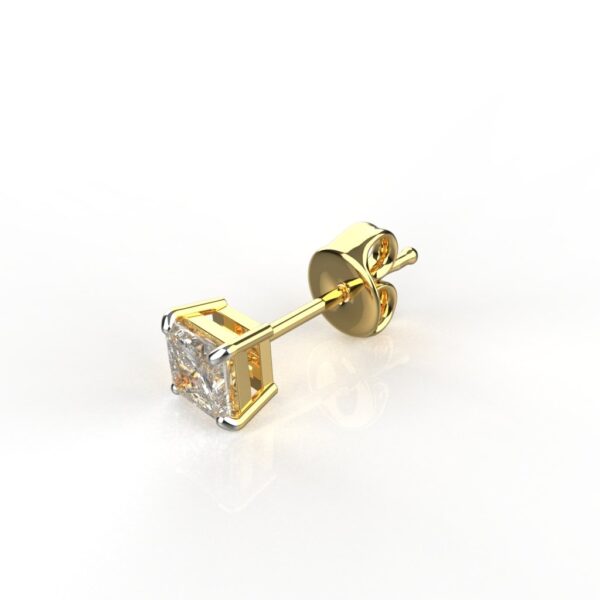Avarta Jewellery 18K Gold 0.50 Carat Princess Cut Unisex Solitaire Studs - Single Pcs