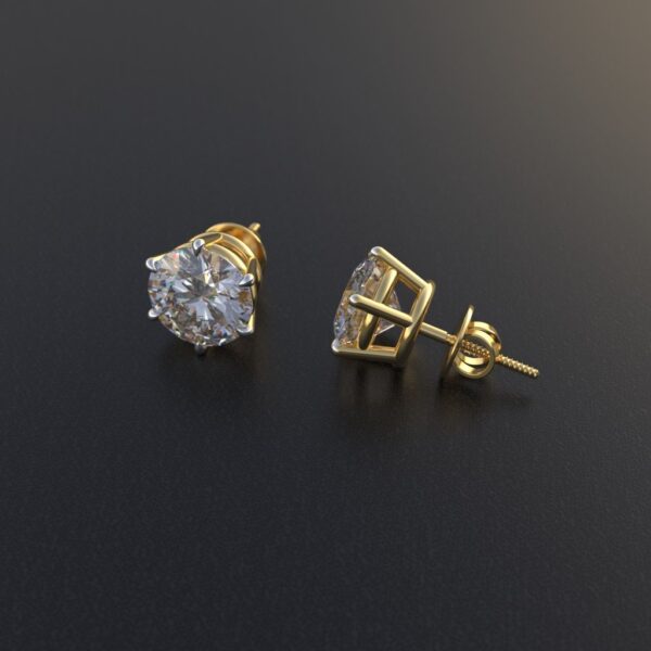 Avarta Jewellery Sterling Silver 2 Carat Each Moissanite Solitaire Studs - Image 5