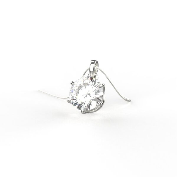 Avarta Jewellery Sterling Silver 2 Carat Solitaire Pendant Set - Image 2