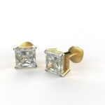 Avarta Jewellery Sterling Silver 2 Carat Each Princess Cut Unisex Solitaire Stud Earrings
