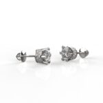 Avarta Sterling Silver Solitaire 1 Carat Designer Stud Earrings for Girls & Women