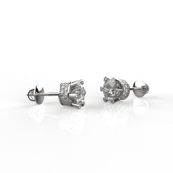 Avarta Sterling Silver Solitaire 1 Carat Designer Stud Earrings for Girls & Women