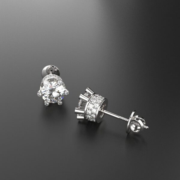 Avarta Sterling Silver Solitaire 1 Carat Designer Stud Earrings for Girls & Women - Image 6