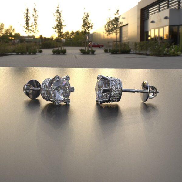Avarta Sterling Silver Solitaire 1 Carat Designer Stud Earrings for Girls & Women - Image 5