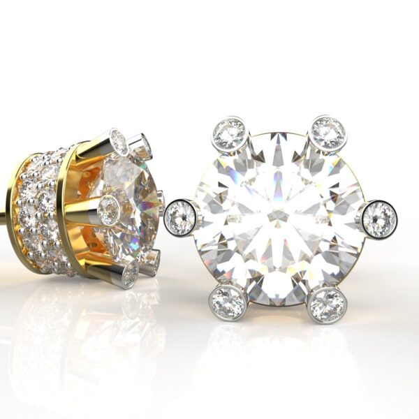 Avarta Jewellery Gold 2.87 Carat Lab Grown Diamond Solitaire Studs - Image 3