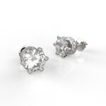 Avarta Sterling Silver 2 Carat Each Solitaire Designer Stud Earrings for Girls & Women
