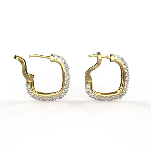 Avarta Jewellery Sterling Silver 5A Grade American Diamond Loop Earrings With Gold Polish For Girls & Women - Image 5