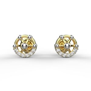 Avarta Jewellery 18K Hallmarked Gold Studs Earrings With Certified Diamonds For Kids, Girls & Women