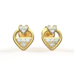 Avarta Jewellery 18K Hallmarked Gold Studs Earrings With Certified Diamonds For Kids, Girls & Women