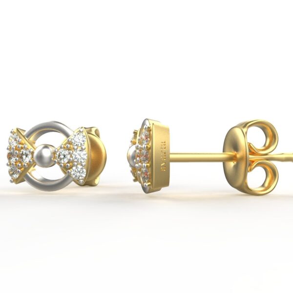 Avarta Jewellery 18K Hallmarked Gold Studs Earrings With Certified Diamonds For Kids, Girls & Women - Image 3