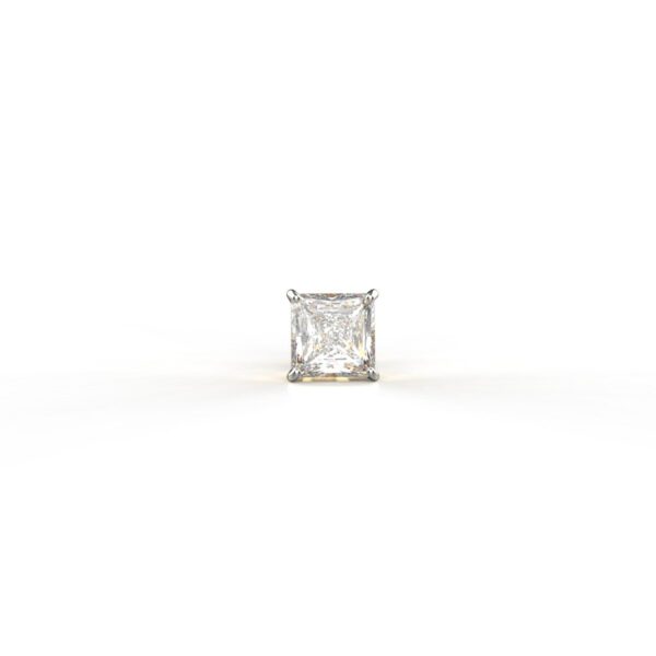 Avarta Jewellery 92.5 Sterling Silver 2 Carat Princess Cut Solitaire Unisex Stud Earring - Single Pcs - Image 2