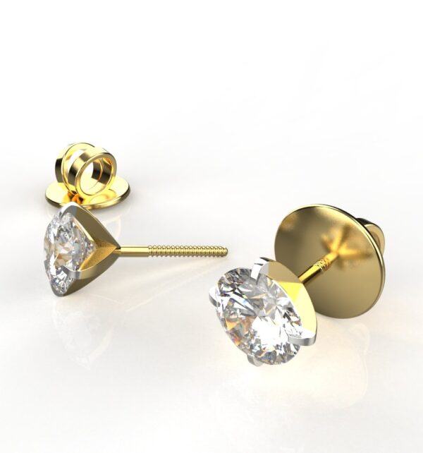 Avarta 18k Gold 10 Cents Solitaire Stud Earrings - Image 3