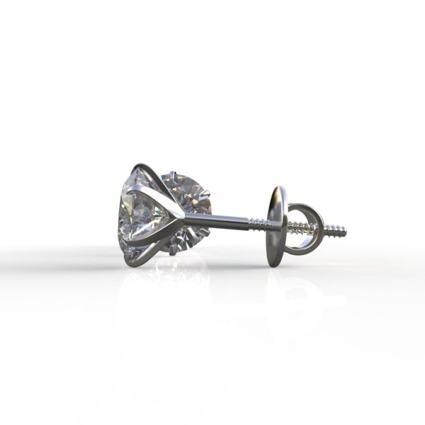 Avarta Jewellery Sterling Silver 1 Carat Moissanite Solitaire Stud Earrings - Image 5