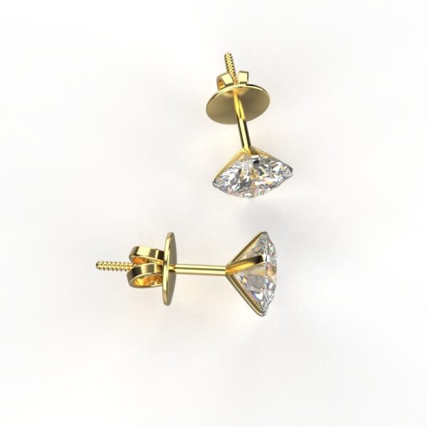 Avarta Jewellery Gold 1 Carat Solitaire Earrings - Image 4