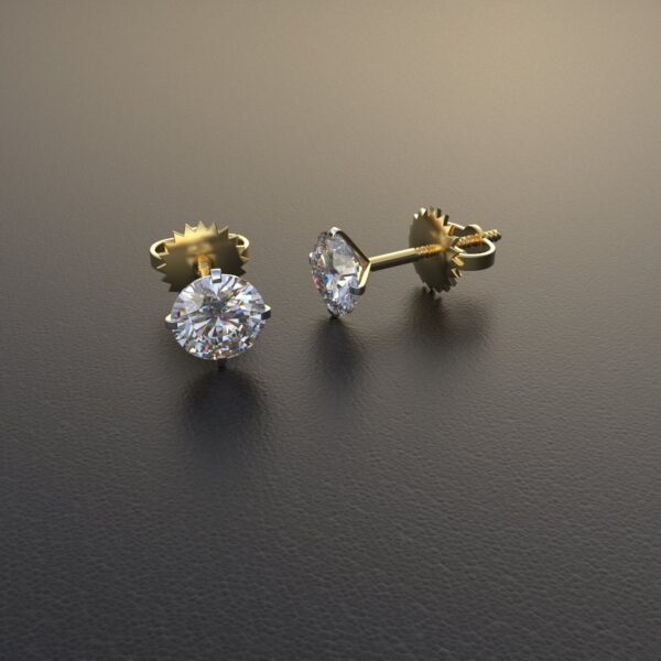 Avarta Jewellery 14k Gold 1 Carat Unisex Solitaire Studs - Image 6