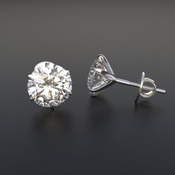 Avarta Jewellery Sterling Silver 2 Carat Solitaire Stud Earrings With White Gold Polish - Image 4