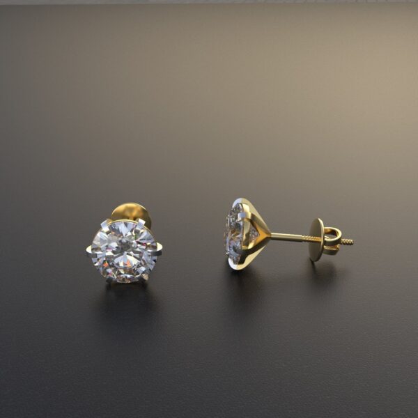 Avarta Jewellery Sterling Silver 2 Carat Solitaire Stud Earrings - Image 3