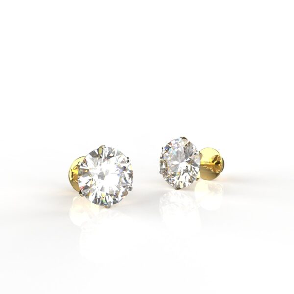 Avarta Jewellery Sterling Silver 2 Carat Solitaire Stud Earrings