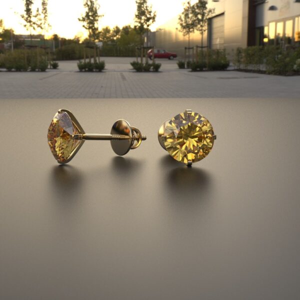 Avarta Jewellery 18k BIS Hallmarked Gold Citrine Stud Earrings - Image 2