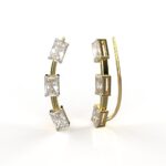 Avarta Jewellery 18k Gold Baguette Cuff Earrings