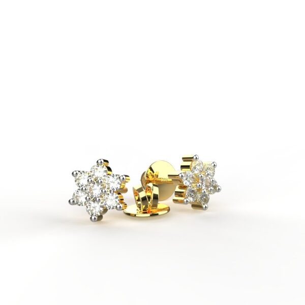 Avarta Jewellery Sterling Silver Gold Polish Stud Earring For Girls & Women - Image 2