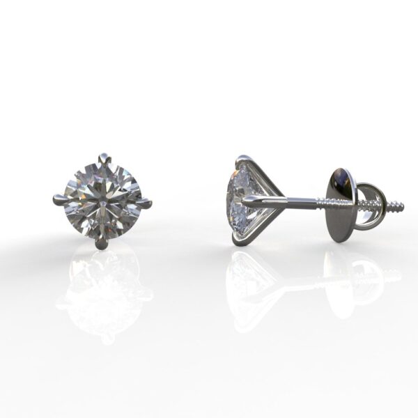 Avarta 18k White Gold 50 Cents Each Moissanite Solitaire Unisex Stud Earrings - Image 6