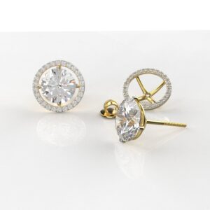 Avarta Jewellery 3.26 Carat Each 18k Gold Jacket Earring With Moissanite