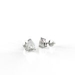 Avarta Sterling Silver 1.25 Carat Each Pear Solitaire Stud Earrings With White Gold Polish