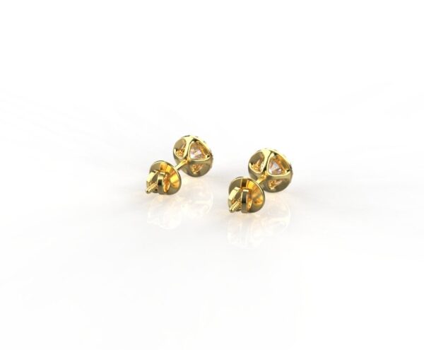 Avarta 18k Gold 50 Cents Each Lab Grown Diamond Halo Solitaire Stud Earrings - Image 3