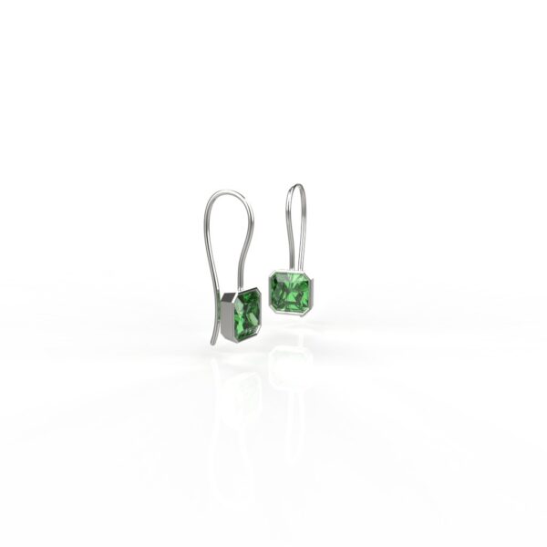 Avarta Jewellery Sterling Silver Emerald Dangler Earrings - Image 2