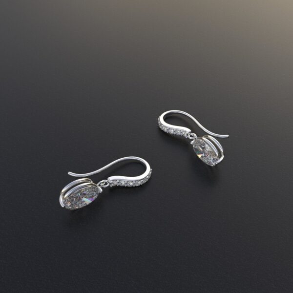 Avarta Jewellery Sterling Silver Oval Dangler Earrings - Image 3