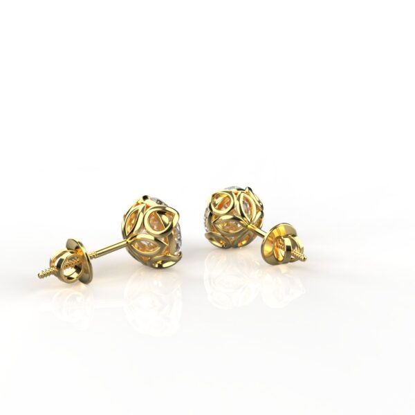 Avarta Jewellery 18k Gold 2 Carat each Moissanite Solitaire Studs - Image 3