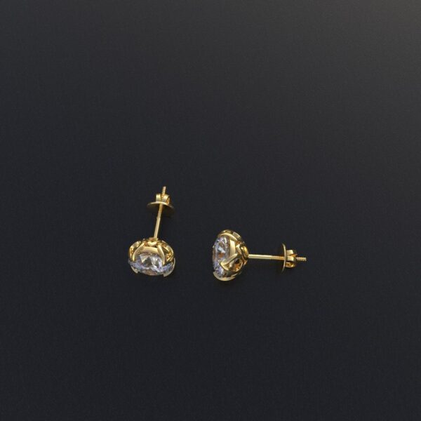 Avarta Jewellery 18k Gold 2 Carat each Moissanite Solitaire Studs - Image 4