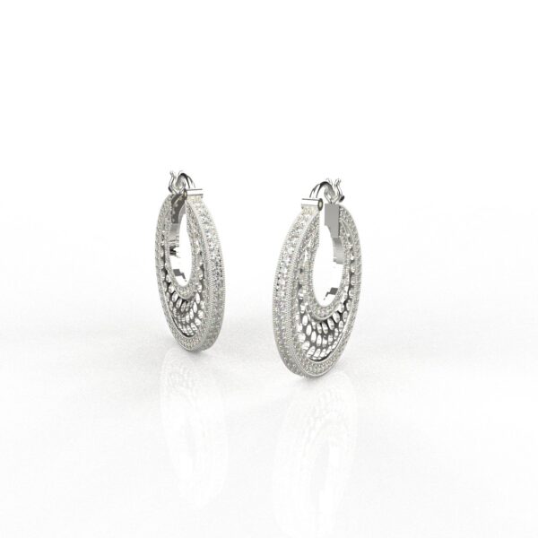 Avarta Jewellery 18K White Gold Diamond Hoop Earrings - Image 3